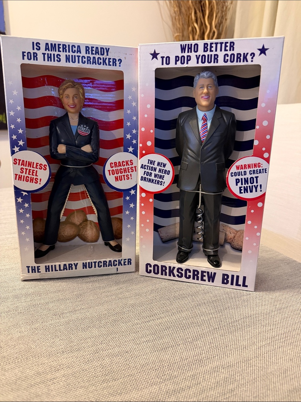 Corkscrew Bill and Hilary Clinton Novelty Figurine -